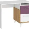 Kirjoituspöytä Meblocross Hey 03, Valkoinen/violetti.