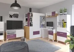 Kirjoituspöytä Meblocross Hey 03, Valkoinen/violetti. -NORE Kalusteet Myymälä kirjoituspoyta meblocross hey 03 valkoinenvioletti 3d074 netistai reference