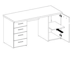 Forte Kirjoituspöytä MT926, Valkoinen/tammi -NORE Kalusteet Myymälä kirjoituspoyta mt926 valkoinentammi f1a98 netistai reference