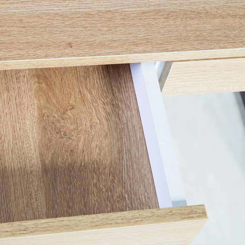 Home4you Kirjoituspöytä STUDY 90x60xH76cm, Materiaali: Melamiinilevy, Väri: Tammi / Valkoinen 2 Home4you Kirjoituspöytä STUDY 90x60xH76cm, Materiaali: Melamiinilevy, Väri: Tammi / Valkoinen - Image 2