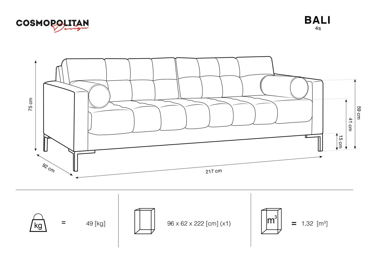 Kolmen Hengen Sohva Cosmopolitan Design Siena, Keltainen. 6 Kolmen Hengen Sohva Cosmopolitan Design Siena, Keltainen. - Image 6