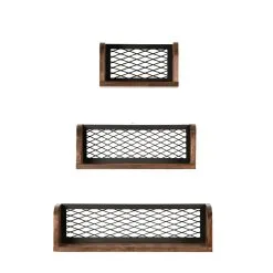 Kolmen Hyllyn Sarja Buzim, Ruskea/musta