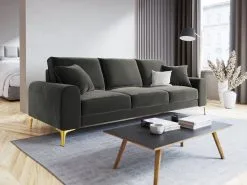 Kolmen Istuttava Sohva Mazzini Sofas Madara, Veluuri, Tummanharmaa/kultainen -NORE Kalusteet Myymälä kolmen istuttava sohva mazzini sofas madara veluuri 1b22a halvempi reference