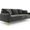 Kolmen Istuttava Sohva Mazzini Sofas Madara, Veluuri, Tummanharmaa/kultainen