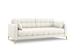 Kolmipaikkainen Sohva Micadoni Home Mamaia, Vaalean Beige Väri / Kultainen Väri