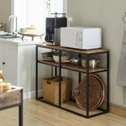 Konsoli SoBuy FSB42-Q, Ruskea/musta -NORE Kalusteet Myymälä konsoli sobuy fsb42 q ruskeamusta 2934b halvempi reference