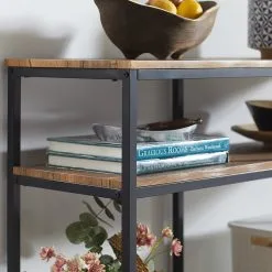 Konsoli SoBuy FSB42-Q, Ruskea/musta -NORE Kalusteet Myymälä konsoli sobuy fsb42 q ruskeamusta e2dab netistai reference