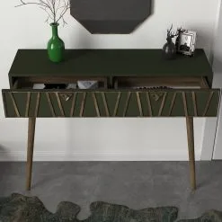 Konsolipöytä Ja Peilisetti Kalune Design Forest Aynali, Ruskea/tummanvihreä -NORE Kalusteet Myymälä konsolipoyta ja peilisetti kalune design forest aynali 80071 halvempi reference