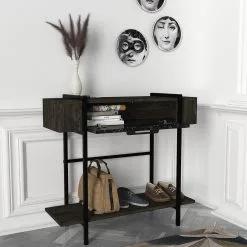 Konsolipöytä Kalune Design Lisbon, Musta/ruskea -NORE Kalusteet Myymälä konsolipoyta kalune design lisbon mustaruskea 80a91 palaute reference