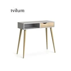 Tvilum Konsolipöytä Oslo, Valkoinen / Tammi
