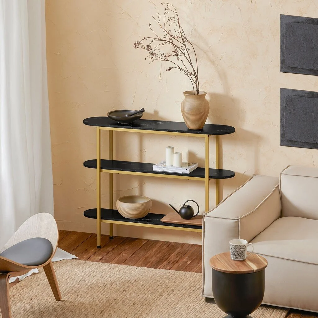 Konsolipöytä SoBuy FSB66-SCH, Musta/kulta 2 Konsolipöytä SoBuy FSB66-SCH, Musta/kulta - Image 2