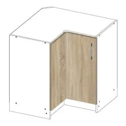 Kulma -keittiökaappi NORE Lima S90 / 90N, Valkoinen / Tammi -NORE Kalusteet Myymälä kulma keittiokaappi nore lima s90 90n valkoinen 1c5da netistai reference