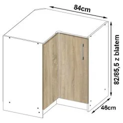 Kulma -keittiökaappi NORE Lima S90 / 90N, Valkoinen / Tammi -NORE Kalusteet Myymälä kulma keittiokaappi nore lima s90 90n valkoinen 65f70 halvempi reference