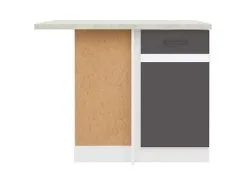 Black Red White Kulmakaappi BRW Junona Line L, Valkoinen/harmaa