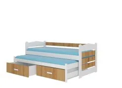 Lasten Sänky Adrk Furniture Tiarro 90x200 Cm, Valkoinen/ruskea