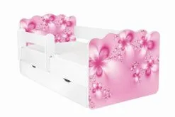 Amila Lasten Sänky Patjalla ALEX 24 140x70 Cm, Liinavaatelaatikko Ja Irrotettava Suojakaide