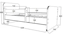 Amila Lasten Sänky Patjalla ALEX 54 140x70 Cm, Irrotettava Suojakaide -NORE Kalusteet Myymälä lasten sanky patjalla alex 54 140x70 cm a037f hinta reference