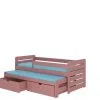 Lastensänky ADRK Furniture Tom 200x90 Cm, Sivusuojalla, Pinkki