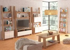 Meblocross Lattiahylly Rack 60-2D, Tammi / Valkoinen. -NORE Kalusteet Myymälä lattiahylly rack 60 2d tammi valkoinen 04772 netistai reference