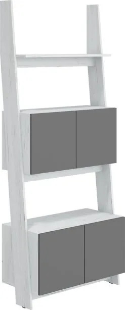 Meblocross Lattiahylly Rack 80-2D, Valkoinen/harmaa.