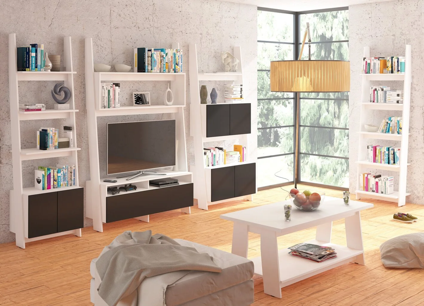 Meblocross Lattiahylly Rack 80, Valkoinen I. 3 Meblocross Lattiahylly Rack 80, Valkoinen I. - Image 3