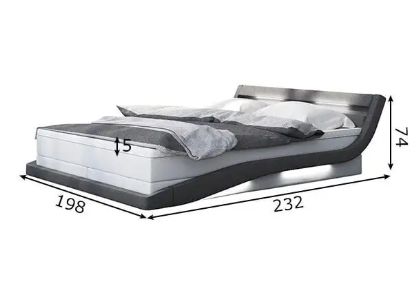 LED Valaistu Sänky + Patja 180x200 Cm 3 LED Valaistu Sänky + Patja 180x200 Cm - Image 3