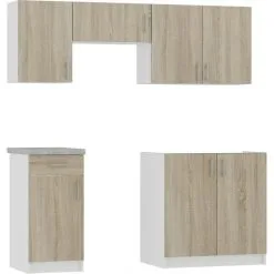 NORE LIMA Keittiönkaapit, Valkoinen/tammi