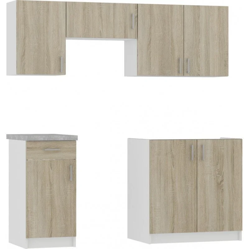 NORE LIMA Keittiönkaapit, Valkoinen/tammi 1 NORE LIMA Keittiönkaapit, Valkoinen/tammi