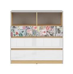 Black Red White Lipasto BRW Nandu 3S, Harmaa/vaaleanpunainen