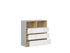 Black Red White Lipasto BRW Nandu 3S, Harmaa/valkoinen -NORE Kalusteet Myymälä lipasto brw nandu 3s harmaavalkoinen 46240 netistai reference