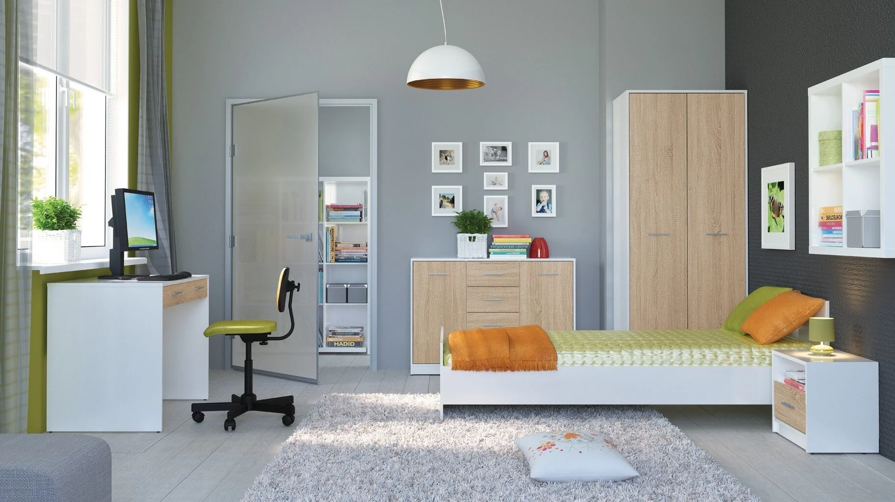 Black Red White Lipasto BRW Nepo Plus KOM2D4S, Tammi / Valkoinen 4 Black Red White Lipasto BRW Nepo Plus KOM2D4S, Tammi / Valkoinen - Image 4