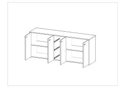 Laski Meble Lipasto Hugo, Valkoinen. -NORE Kalusteet Myymälä lipasto hugo valkoinen fba38 netistai reference