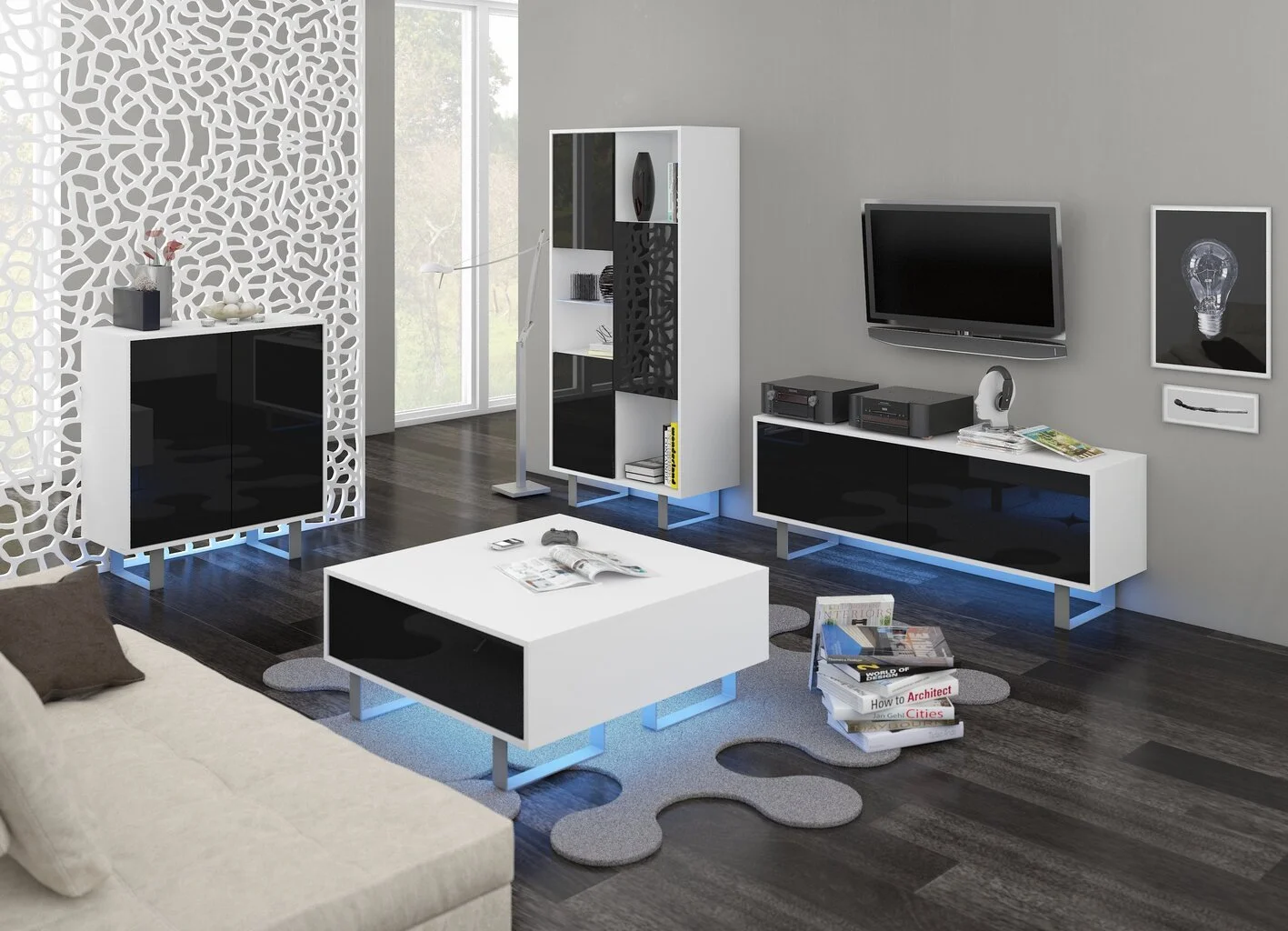 Meblocross Lipasto King 1, Musta/valkoinen 3 Meblocross Lipasto King 1, Musta/valkoinen - Image 3