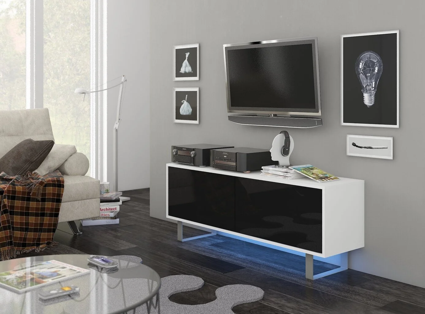 Meblocross Lipasto King 1, Musta/valkoinen 1 Meblocross Lipasto King 1, Musta/valkoinen