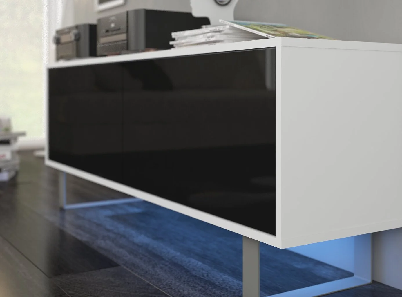 Meblocross Lipasto King 1, Musta/valkoinen 2 Meblocross Lipasto King 1, Musta/valkoinen - Image 2