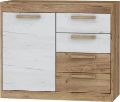 Meblocross Lipasto Maximus 1D4S, Ruskea/valkoinen.