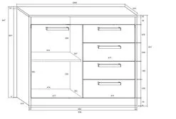 Meblocross Lipasto Maximus 1D4S, Ruskea/valkoinen. -NORE Kalusteet Myymälä lipasto maximus 1d4s ruskeavalkoinen cc8fe netistai reference