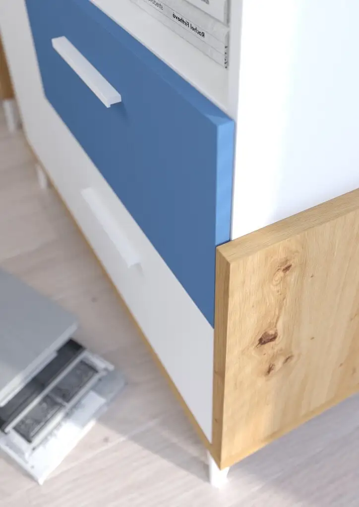 Lipasto Meblocross Hey 07, Valkoinen/sininen 2 Lipasto Meblocross Hey 07, Valkoinen/sininen - Image 2