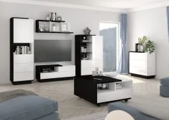 Lipasto Meblocross Hybrid Hyb-09 3S, Musta/valkoinen -NORE Kalusteet Myymälä lipasto meblocross hybrid hyb 09 3s mustavalkoinen 55379 hinta reference