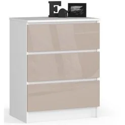 Lipasto NORE K60 3 Laatikolla, Valkoinen/beige