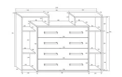 Meblocross Lipasto Rio 4S, Tammi/ruskea. -NORE Kalusteet Myymälä lipasto rio 4s tammiruskea ebe78 netistai reference