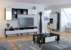 Meblocross Lipasto Sven 4D, Musta/valkoinen -NORE Kalusteet Myymälä lipasto sven 4d mustavalkoinen e8a20 netistai reference