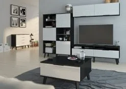 Meblocross Lipasto Sven 4D, Musta/valkoinen -NORE Kalusteet Myymälä lipasto sven 4d mustavalkoinen f9380 palaute reference