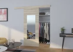 ADRK Furniture Liukuovet Peilillä Nela 100, Tammi