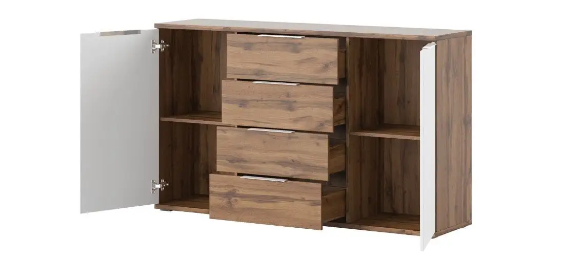 Szynaka Meble Livorno 45 Lipasto, Ruskea/valkoinen 2 Szynaka Meble Livorno 45 Lipasto, Ruskea/valkoinen - Image 2