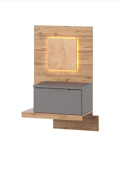 Szynaka Meble Livorno 69 Yöpöytä, Tammi / Harmaa 1 Szynaka Meble Livorno 69 Yöpöytä, Tammi / Harmaa