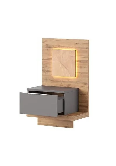 Szynaka Meble Livorno 69 Yöpöytä, Tammi / Harmaa 2 Szynaka Meble Livorno 69 Yöpöytä, Tammi / Harmaa - Image 2