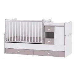 Lorelli Mini Max New Lapsen Mukana Kasvava Sänky Ja Laatikosto, 120 X 60, Valkoinen / Ruskea