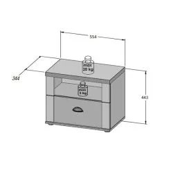 Forte Marida Yöpöytä, Valkoinen 7 Forte Marida Yöpöytä, Valkoinen -NORE Kalusteet Myymälä marida yopoyta valkoinen d357a palaute reference