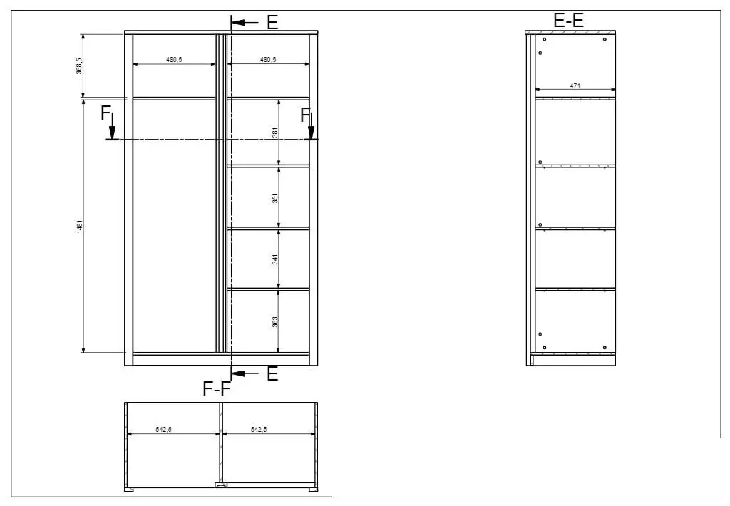 Maxim F4 -vaatekaappi, 196,7 X 113,3 X 53,3 Cm, Ruskea 3 Maxim F4 -vaatekaappi, 196,7 X 113,3 X 53,3 Cm, Ruskea - Image 3